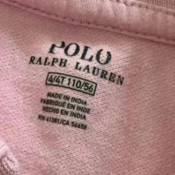 Polo Ralph Lauren Girls Kids Size 4/4T Shirt Pink - Picture 2 of 2